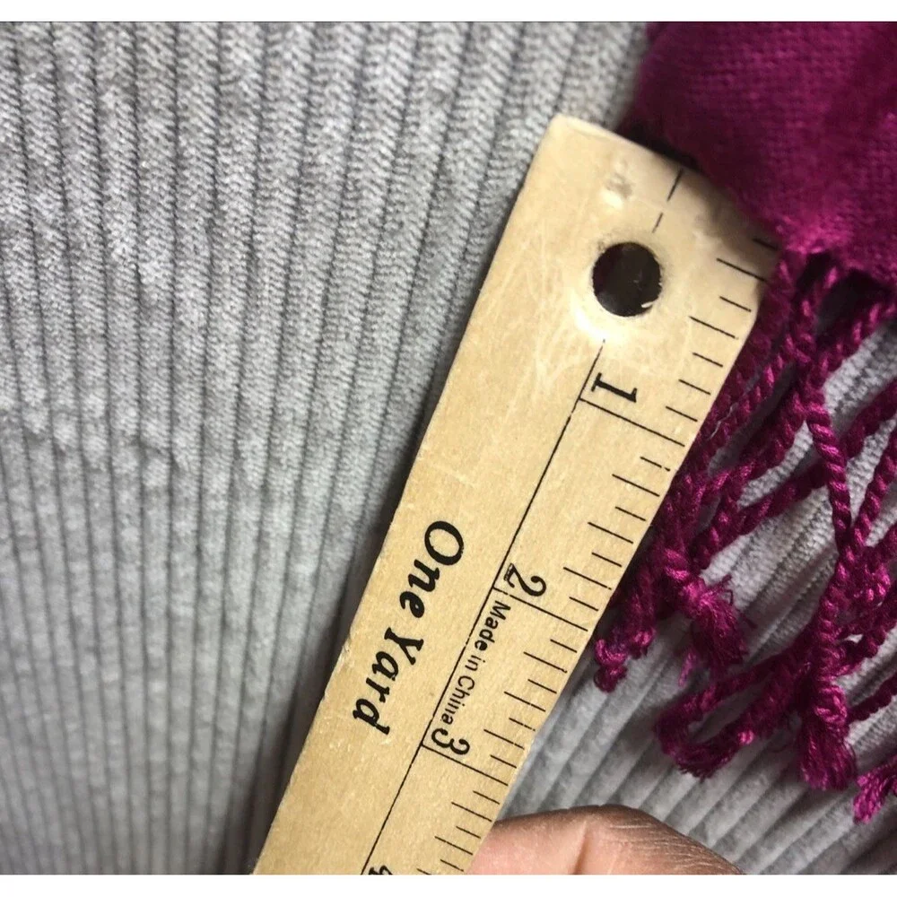 Purple Rayon Scarf Women 20x70 Fringe Boho Wrap Shawl Lightweight Soft Long